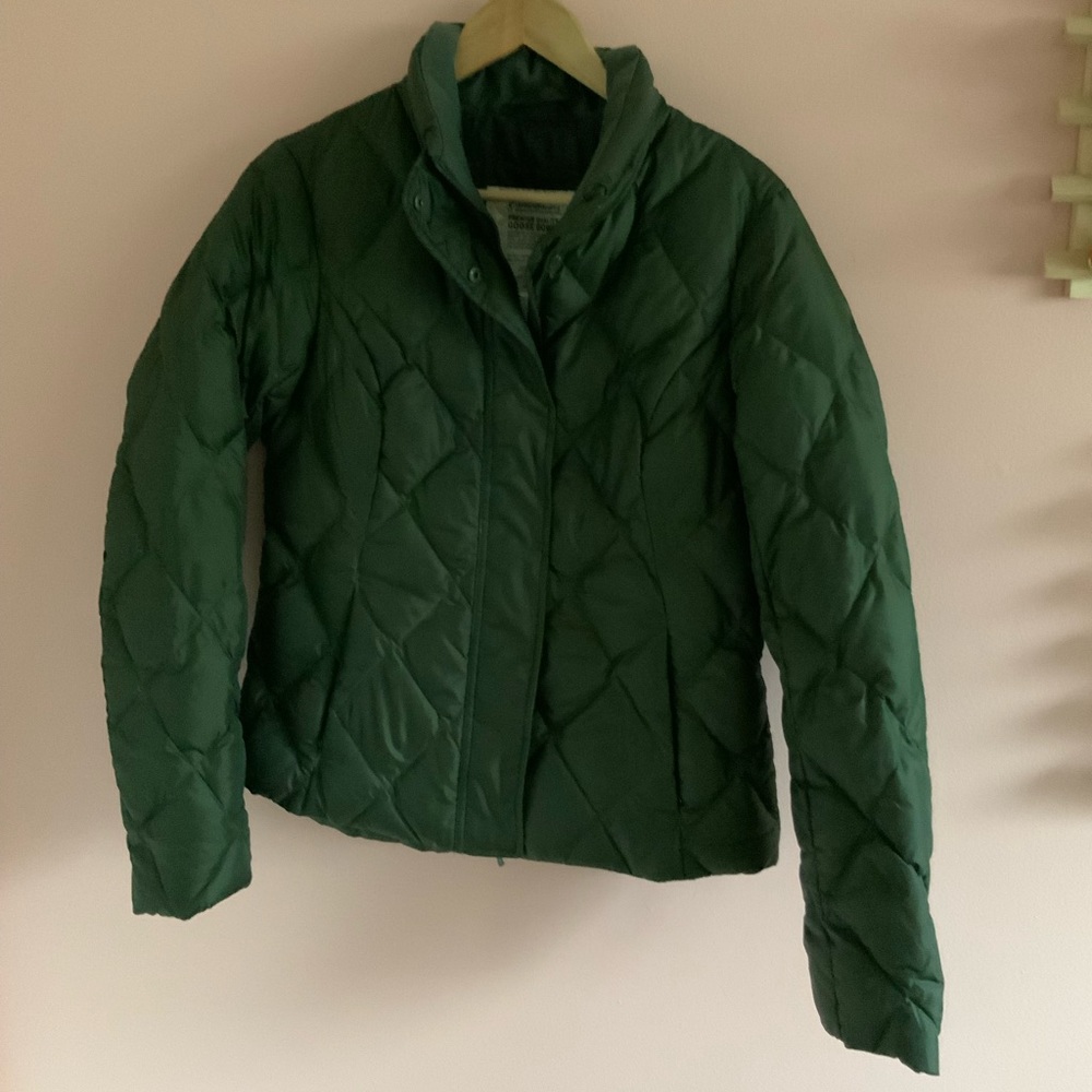 Eddie Bauer Goose Down Quilted Jacket, Olive Green, Medium